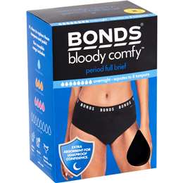 Bonds Bloody Comfy Overnight Period Full Brief Underwear Size 10 each
