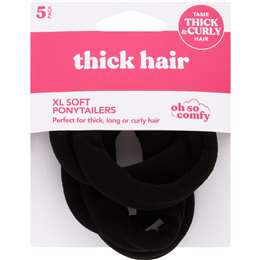 Thick Hair Soft Ponytailers XL 5 pack
