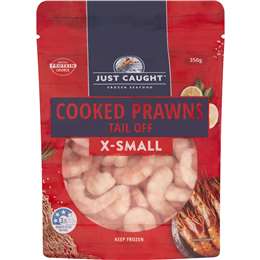 Just Caught Cooked Prawns Tail Off X-Small 350g