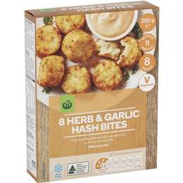 Woolworths Herb & Garlic Hash Bites 8 Pack 200g
