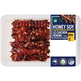 Woolworths 12 Chicken Kebabs Honey Soy 750g