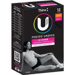 U by Kotex Thinx Period Undies Bikini Cut Size 12 each
