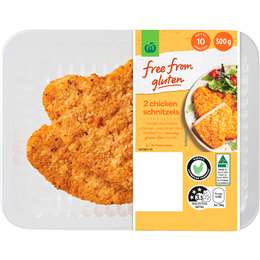Woolworths 2 Gluten Free Chicken Schnitzels 300g