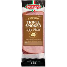 D'Orsogna Deli Fresh Leg Ham Triple Smoked 100g