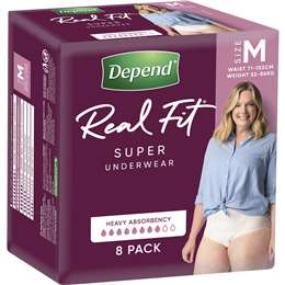 Depend Real Fit Super Incontinence Underwear For Women Medium 8 pack