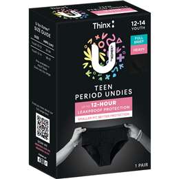 U by Kotex Thinx Period Undies Teen Size Y12-14 each