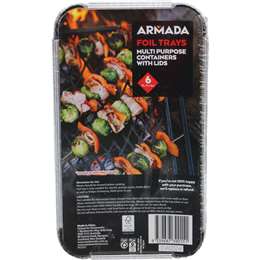 Armada Foil Trays Containers With Lids 6 pack