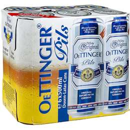 Oettinger Pilsner Cans 500mL x 6 pack