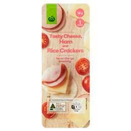 Woolworths Tasty Cheese Ham & Rice Cracker 50g