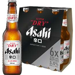 Asahi Super Dry Lager Bottles 330mL x 6 pack