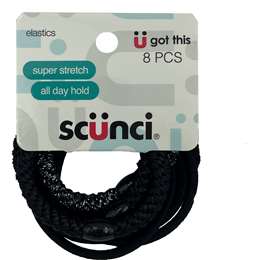 Scunci Super Stretch & Basic Elastics 8 pack