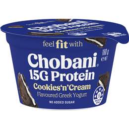 Chobani 15G Protein Greek Yogurt Cookies & Cream 160g