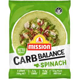 Mission Carb Balance Spinach Wraps 6 pack