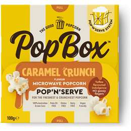Pop Box Microwave Popcorn Caramel Crunch Flavour 100g