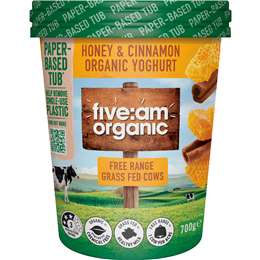Five:Am Organic Yoghurt Honey & Cinnamon 700g