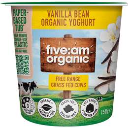 Five:Am Organic Yoghurt Vanilla Bean 150g