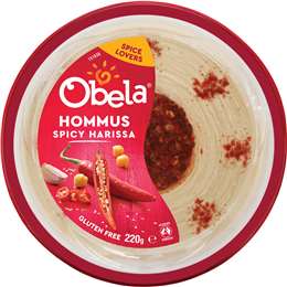 Obela Hommus Dip With Harissa 220g