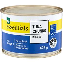 Woolworths Essentials Tuna In Brine 425g