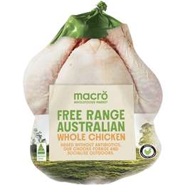 Macro Free Range Australian Whole Chicken 1kg - 2.2kg