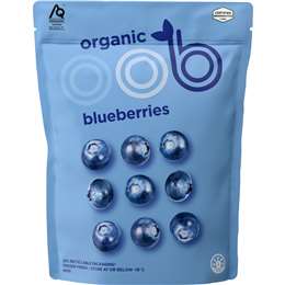 Oob Organic Frozen Blueberries 450g
