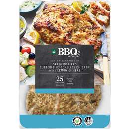 Woolworths BBQ Boneless Butterflied Chicken Greek Style 700g - 1.25kg