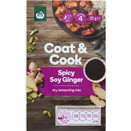 Woolworths Coat & Cook Spicy Soy Ginger 25g