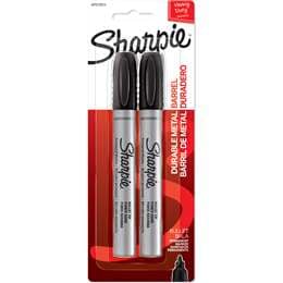 Sharpie Metal Permanent Marker Pens Bullet Tip Black 2 pack
