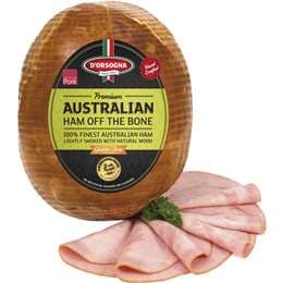 D'Orsogna Premium Ham Off The Bone Shaved From The Deli per 100g