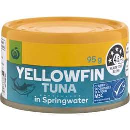 Woolworths Yellowfin Tuna In Springwater 95g