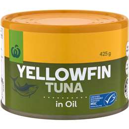 Woolworths Yellowfin Tuna In Oil 425g