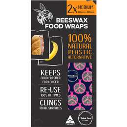 Think Eco Beeswax Food Wraps Medium 2 pack