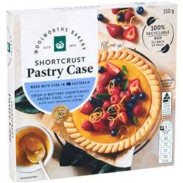 Woolworths Shortcrust Pastry Case 150g
