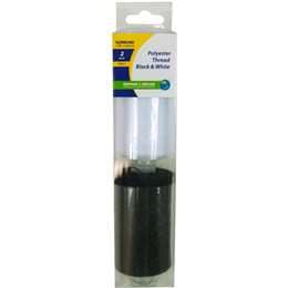 Korbond Polyester Thread Black & White 500M 2 pack