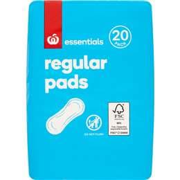 Woolworths Essentials Pads Regular 20 pack