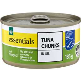 Woolworths Essentials Tuna In Oil 185g