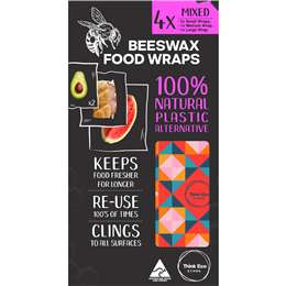 Think Eco Beeswax Food Wraps Assorted 4 pack