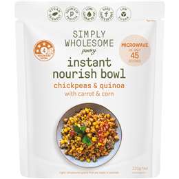 Simply Wholesome Pantry Instant Nourish Bowl Chickpeas & Quinoa 220g