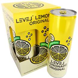 Level Lemonade Original Cans 300mL x 4 pack
