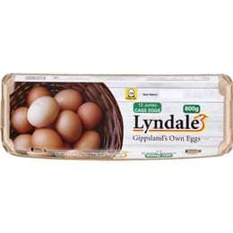 Lyndale 12 Gippsland's Own Jumbo Caged Eggs 800g