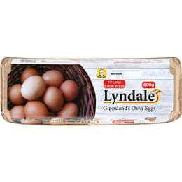 Lyndale 12 Gippsland's Own Large Caged Eggs 600g