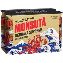 Monsuta Okinawa Supreme Premium Beer Cans 350ml x 6 Pack
