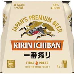 Kirin Ichiban Cans 375mL x 4 pack