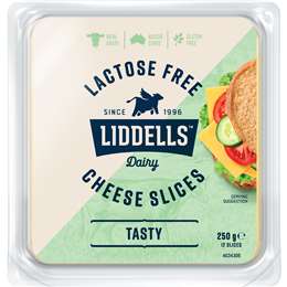 Liddells Lactose Free Tasty Cheese Slices 250g