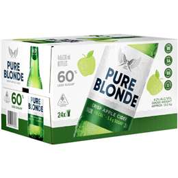Pure Blonde Crisp Apple Cider Bottles 330mL x 24 pack