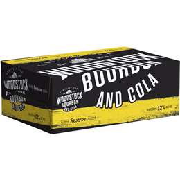 Woodstock Bourbon & Cola 12% Cans 200mL x 24 case