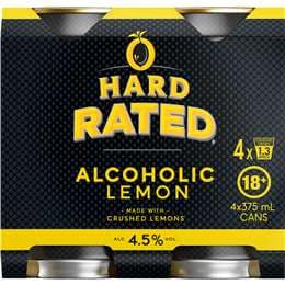 Hard Rated Cans 375mL x 4 pack