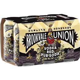 Brookvale Union Red Pub Soda Cans 330mL x 6 pack