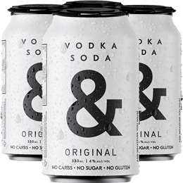 Ampersand Vodka Soda & Original Can 330mL x 4 Pack