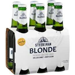 Steersman Blonde Low Carb Beer Bottles 330mL x 6 pack