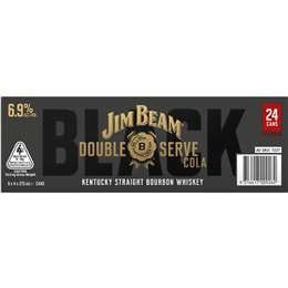 Jim Beam Black Bourbon Double Serve Mixed With Cola 375mL x 24 case